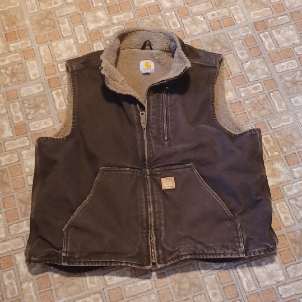 Carhartt Brown Sherpa-Lined Vest
